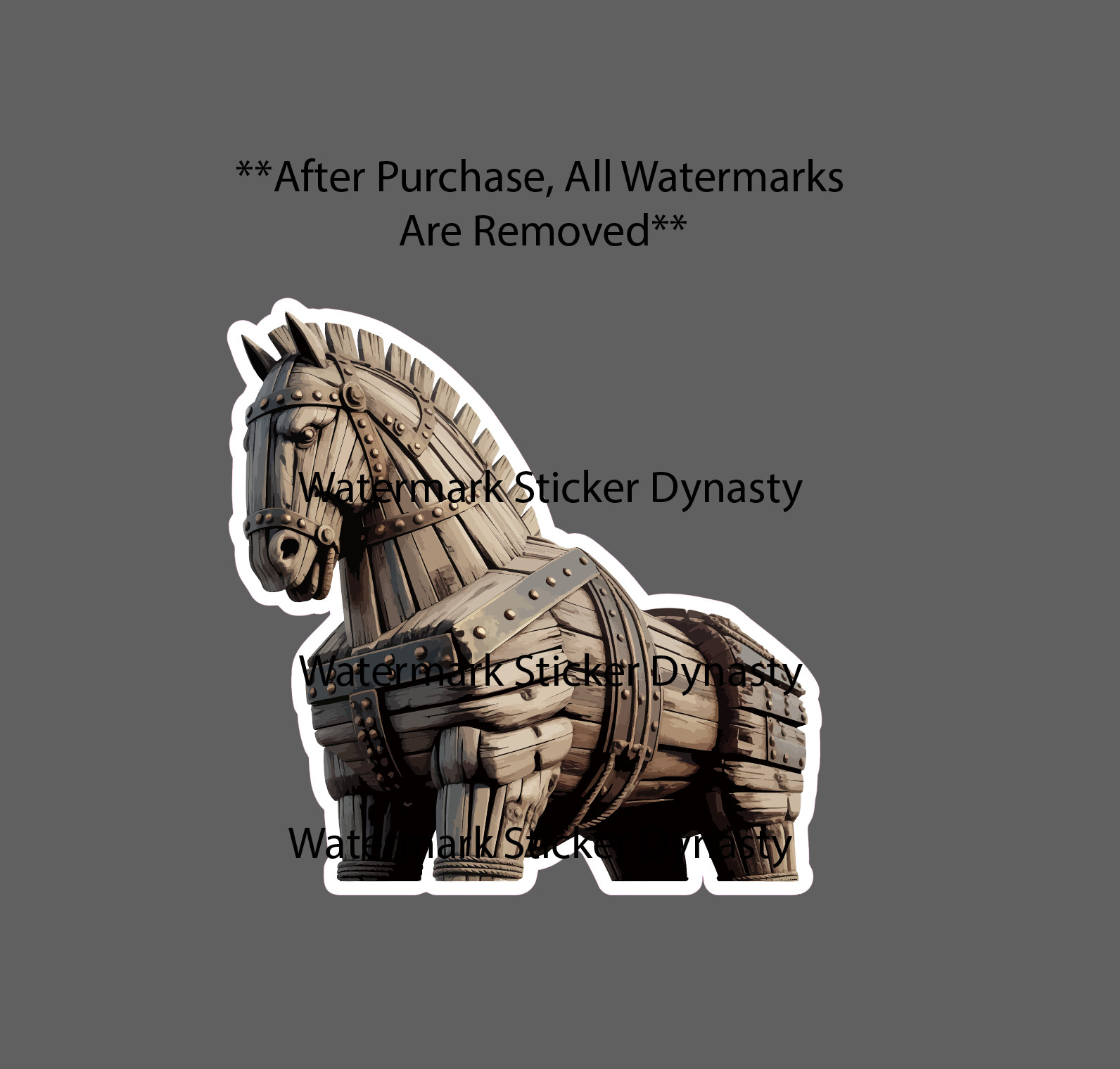 Trojan Horse Sticker Waterproof Decal Military War Tactic Troy Greece Gift NEW
