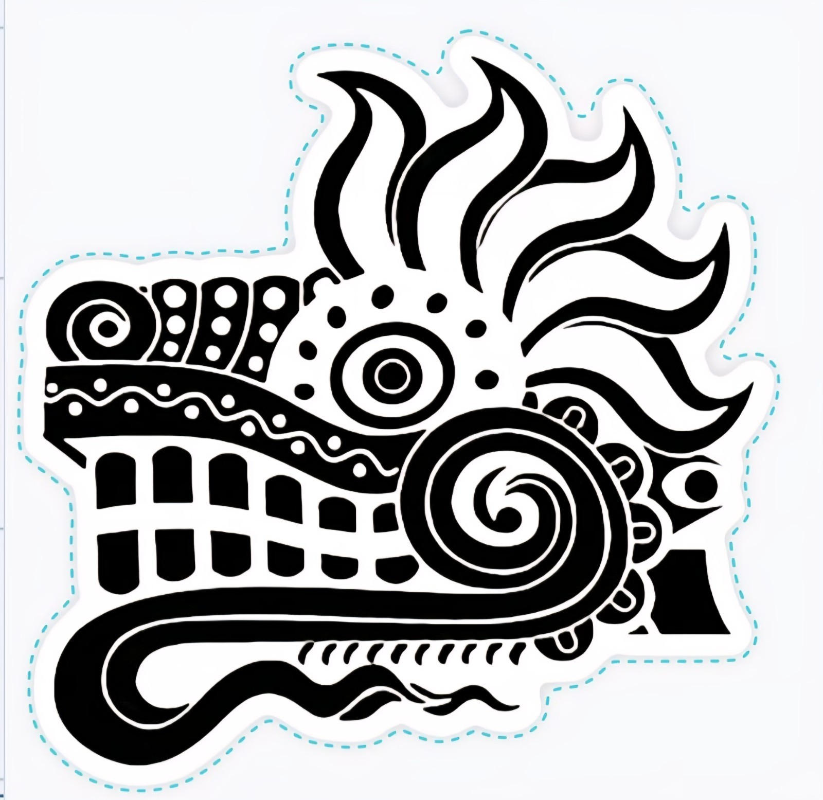 Quetzalcoatl 3 Inch Sticker Aztec God Mexico Black And White Laptop Ipad Car