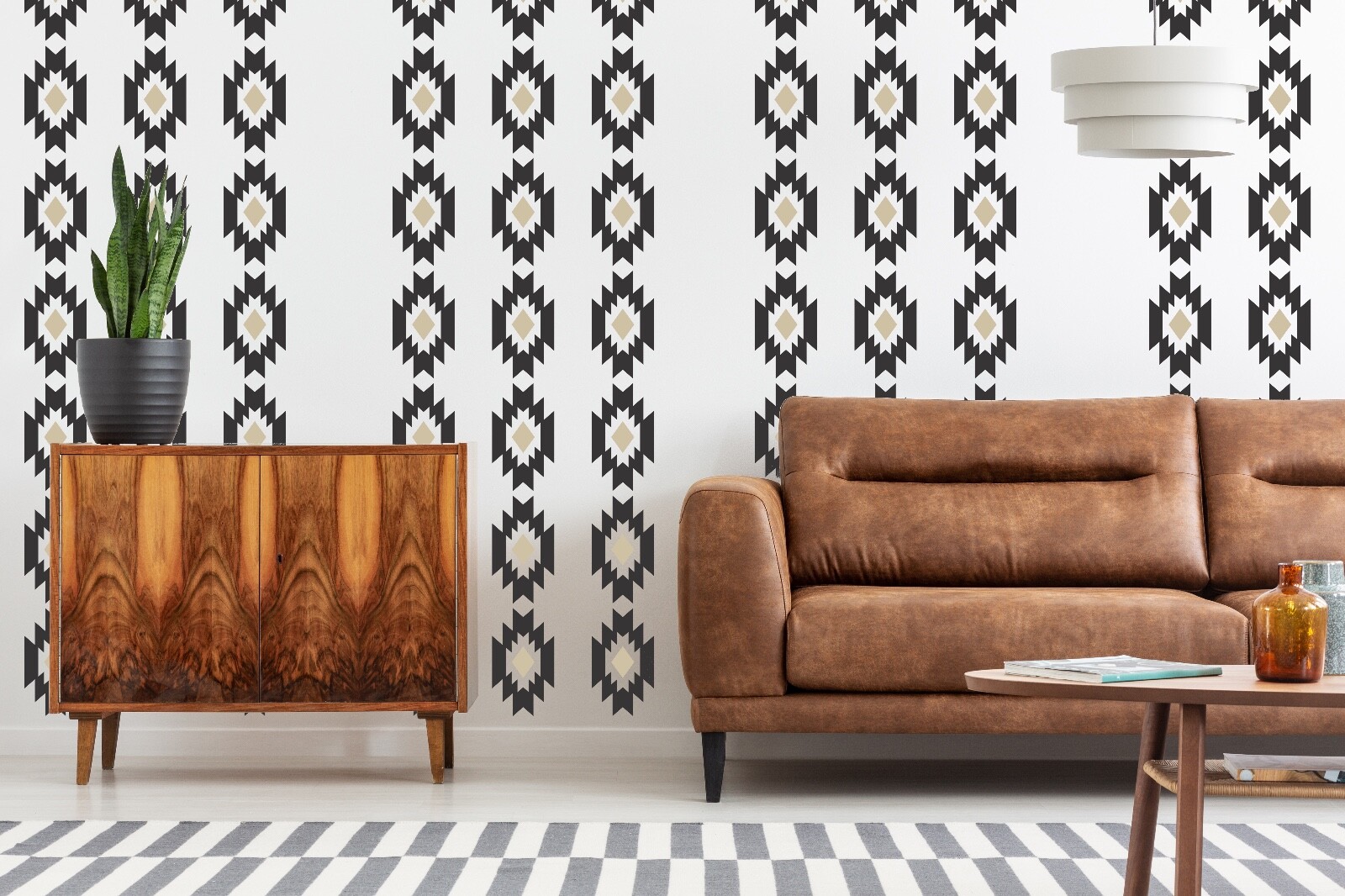 Modern Southwestern Wall Decals, Geometric Aztec Pattern Decal, Boho Western
