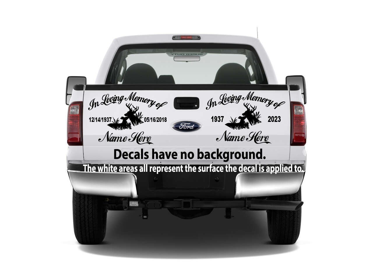 In Loving Memory Of – Hunter Deer Doe Buck Sticker Decal Memorial Personalized