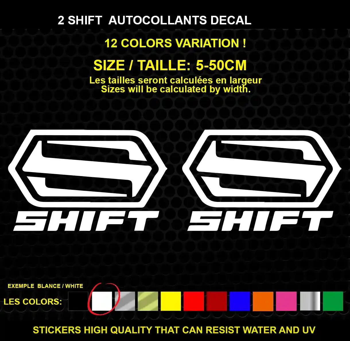 2 Shift Decorative Stickers – Vehicles & Accessories, 2 Piece Set