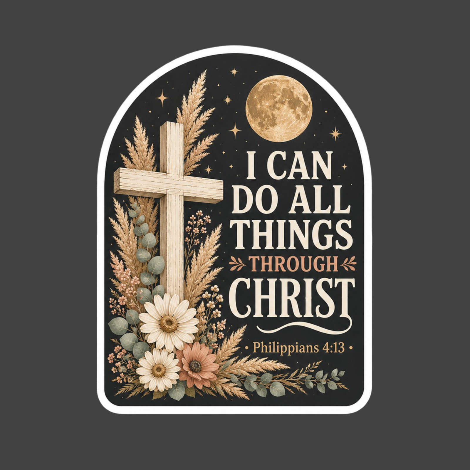 Christian Sticker Vinyl Decal Follow Jesus Cross Faith Bible Verse Gift