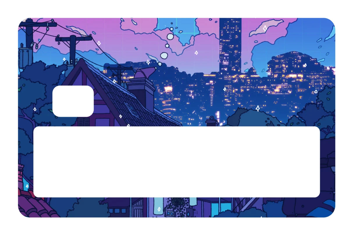 Lofi Night Cozy Aesthetic Card Skin 4 Pack Chill Nostalgic Anime Art Decal