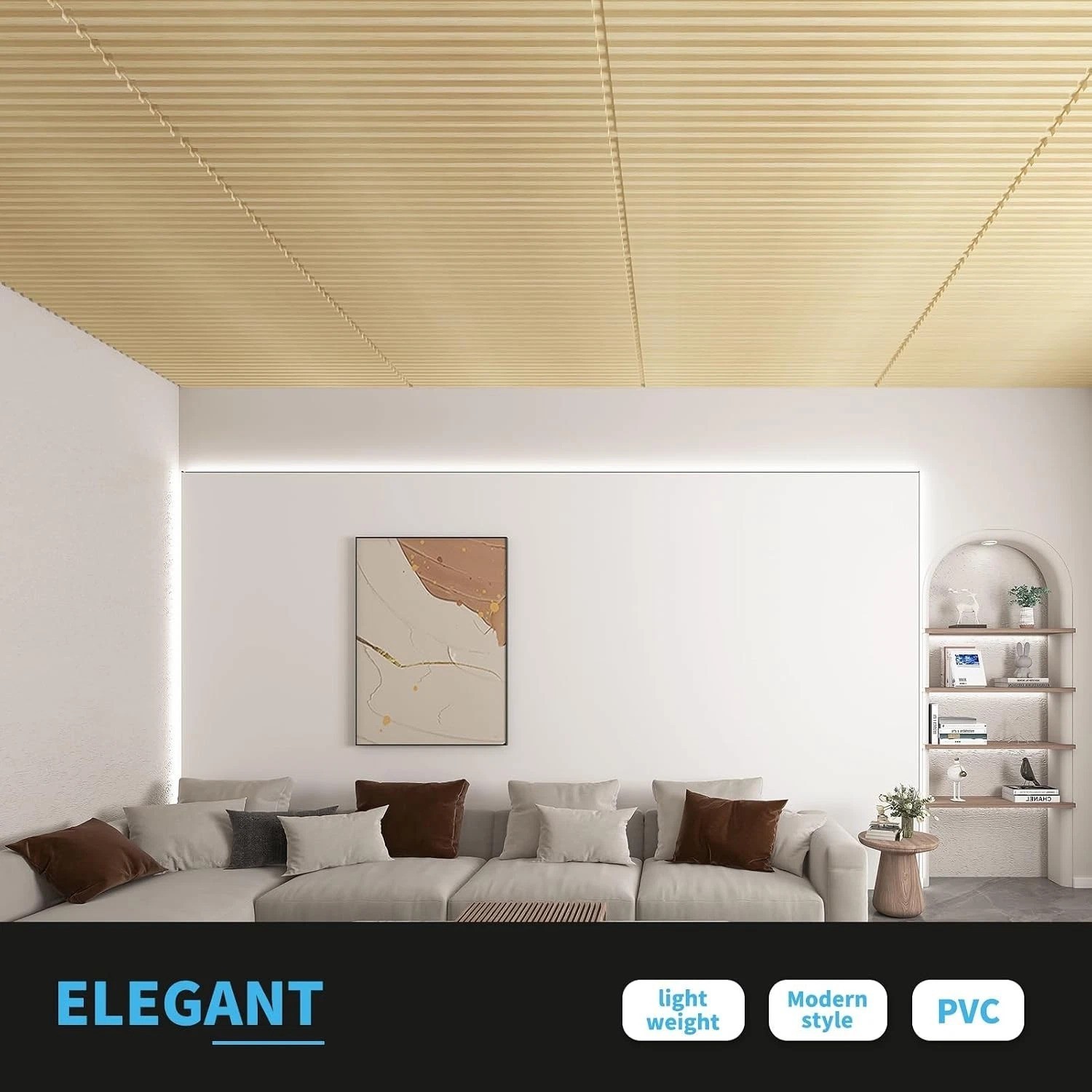 12-Pack Slat Design 3D Wall Panels for Interior Wall Decor, 2×4 FT PVC Decora…