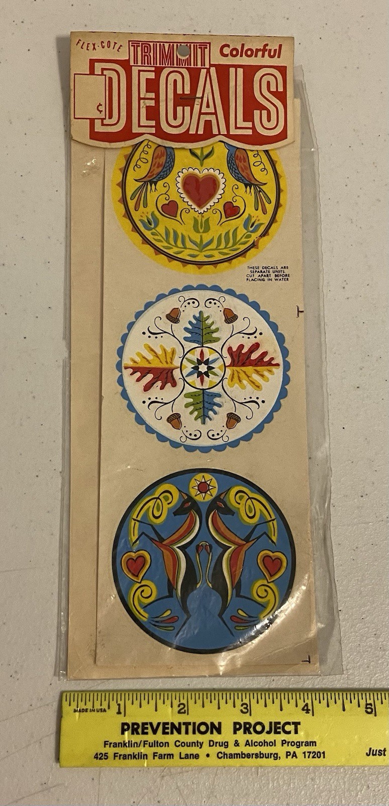 Vintage Impko Pennsylvania Dutch Flex-Cote Trimmit Decals Hex Signs Amish