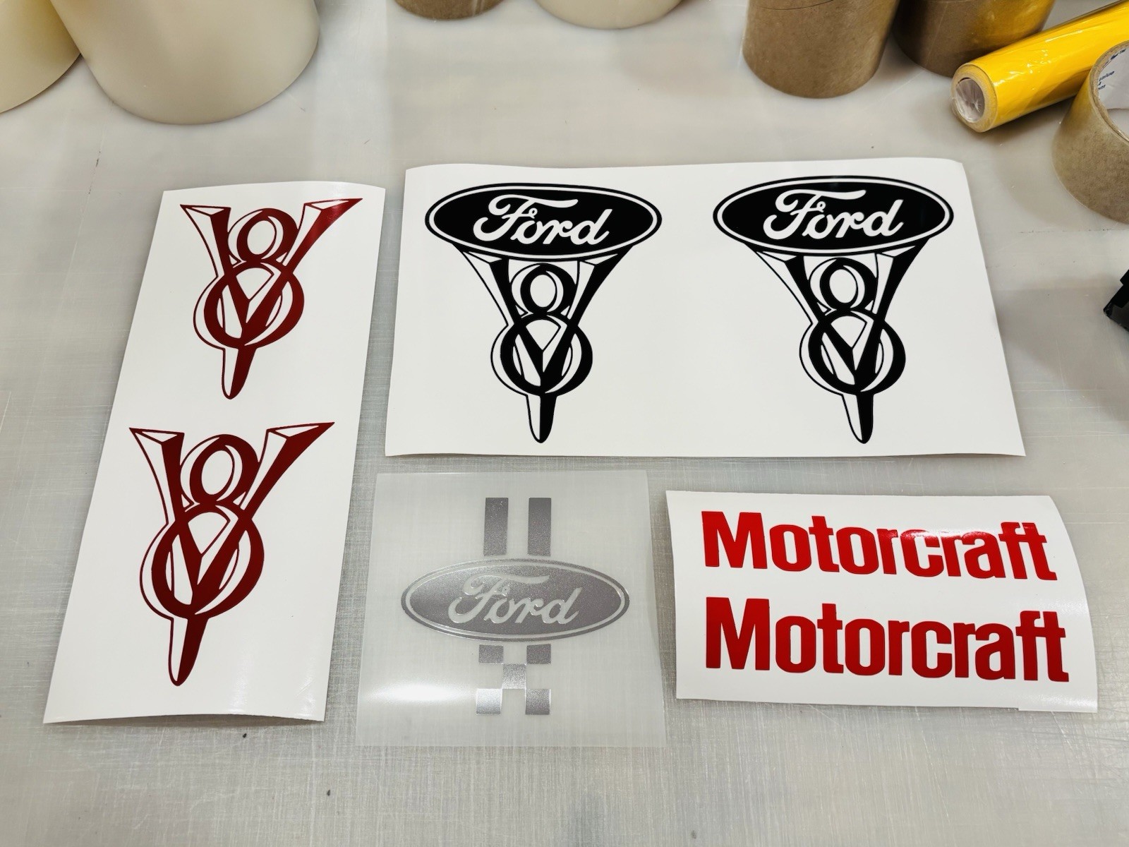 TWO Super Snake Cobra Die Cut Vinyl Decals (L/R Pair) Shelby Ford Mustang Bronco