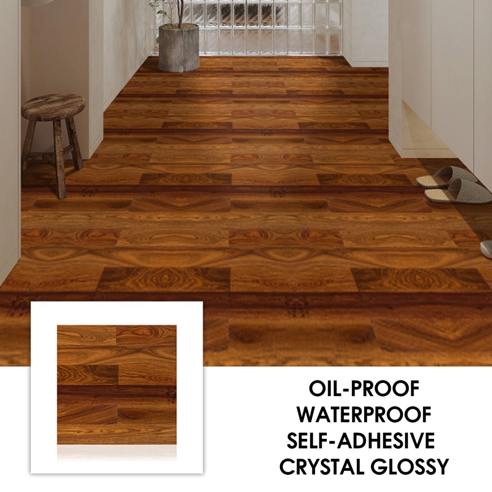 Self Adhesive Vinyl Floor Tiles Imitation Wooden Wallpaper Floor Peel Stick Floo