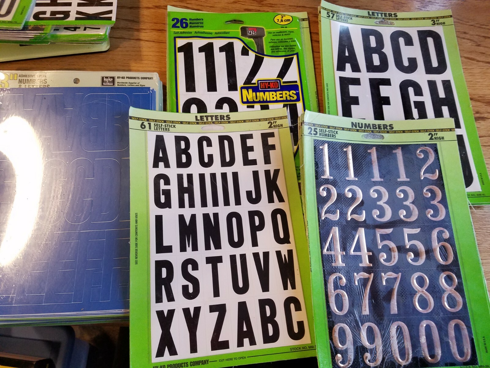 LETTERS NUMBERS SYMBOLS Self-Adhesive Sticky Hy-Ko 1" 2" 3" Black Blue Gold NEW