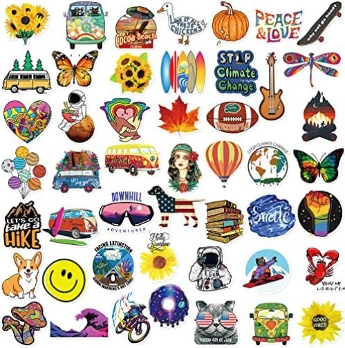 100 PCS Water Bottle Stickers for Kids Teens Girls Adults, Aesthetic Cute Vin…