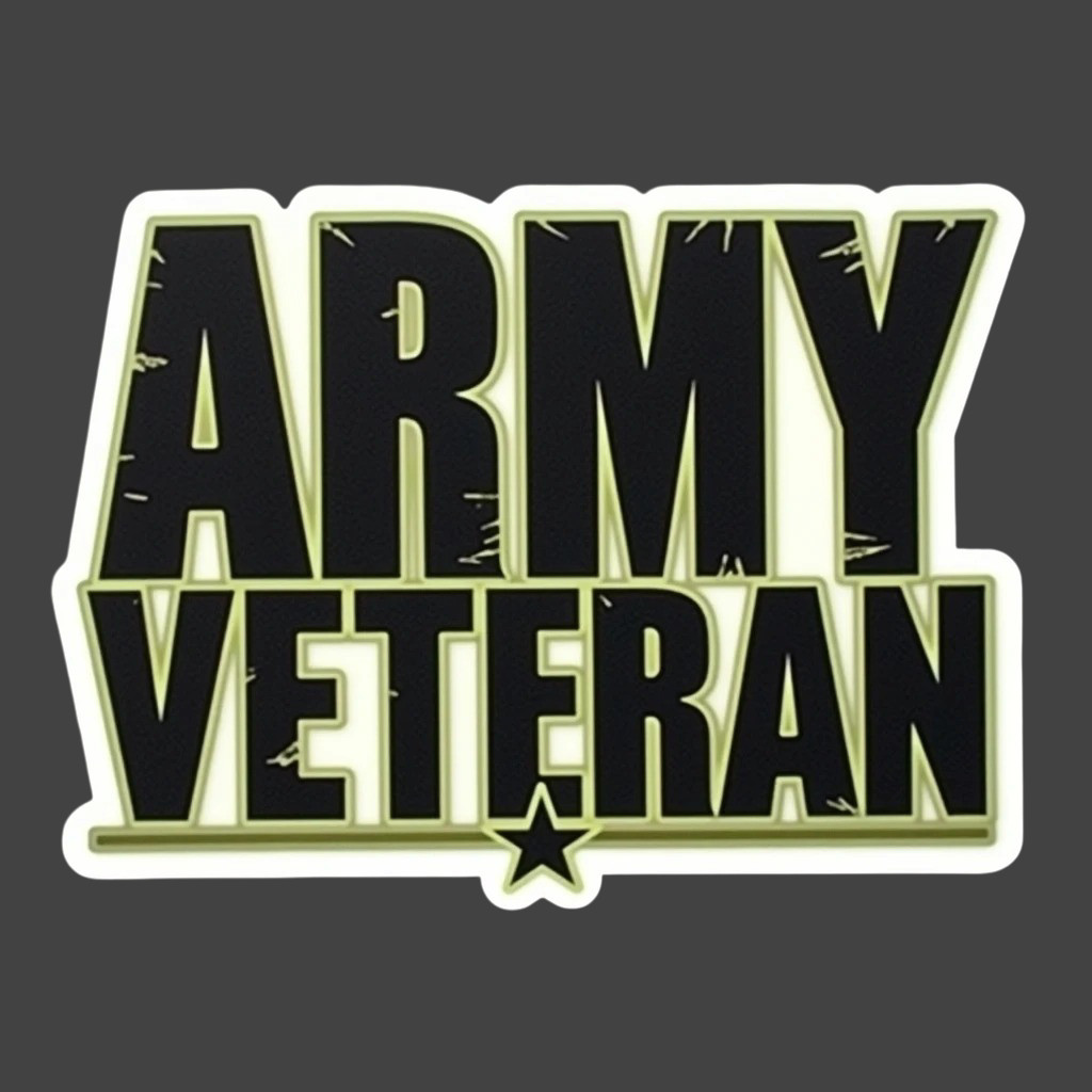Army Veteran Bold Text Sticker Vinyl Decal Military Service Patriotic Gift