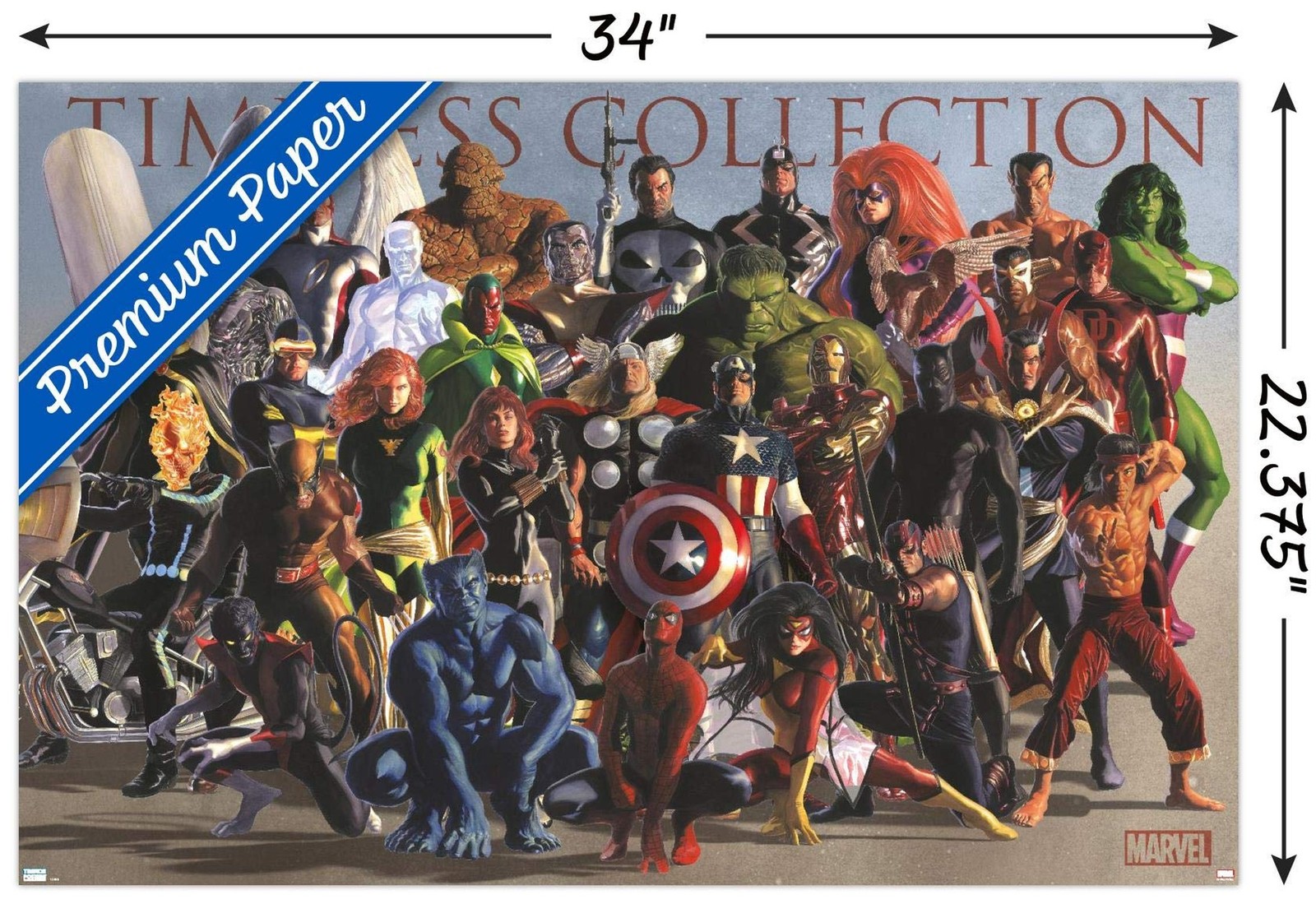Trends International Marvel Comics Group Wall Poster, 34L x 22.4W, Premium Un…
