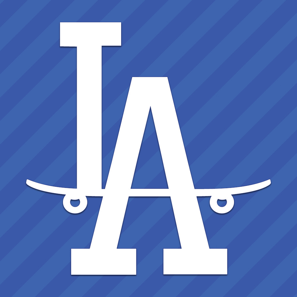 Los Angeles LA Skateboard Vinyl Decal Sticker Dodgers California