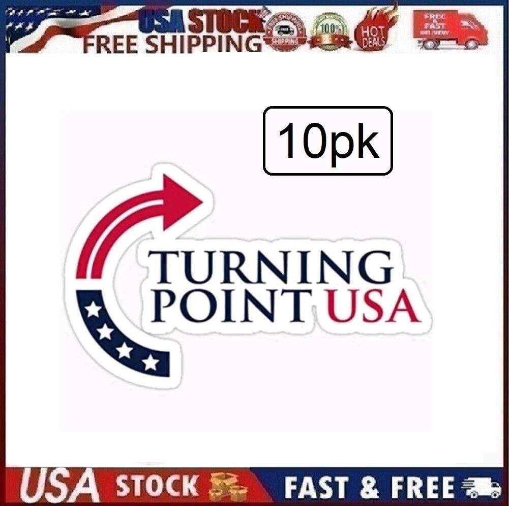 10pc Turning Point USA – Sticker Graphic – Auto, Wall, Laptop, Cell, Tumblers