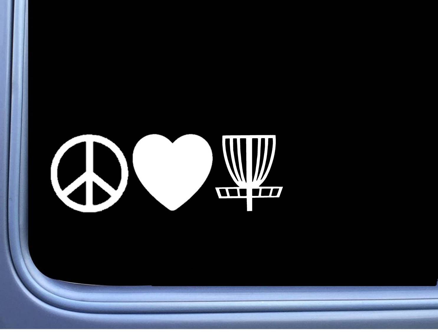 Peace Love Disc Golf L773 8 inch Sticker putter driver basket Decal