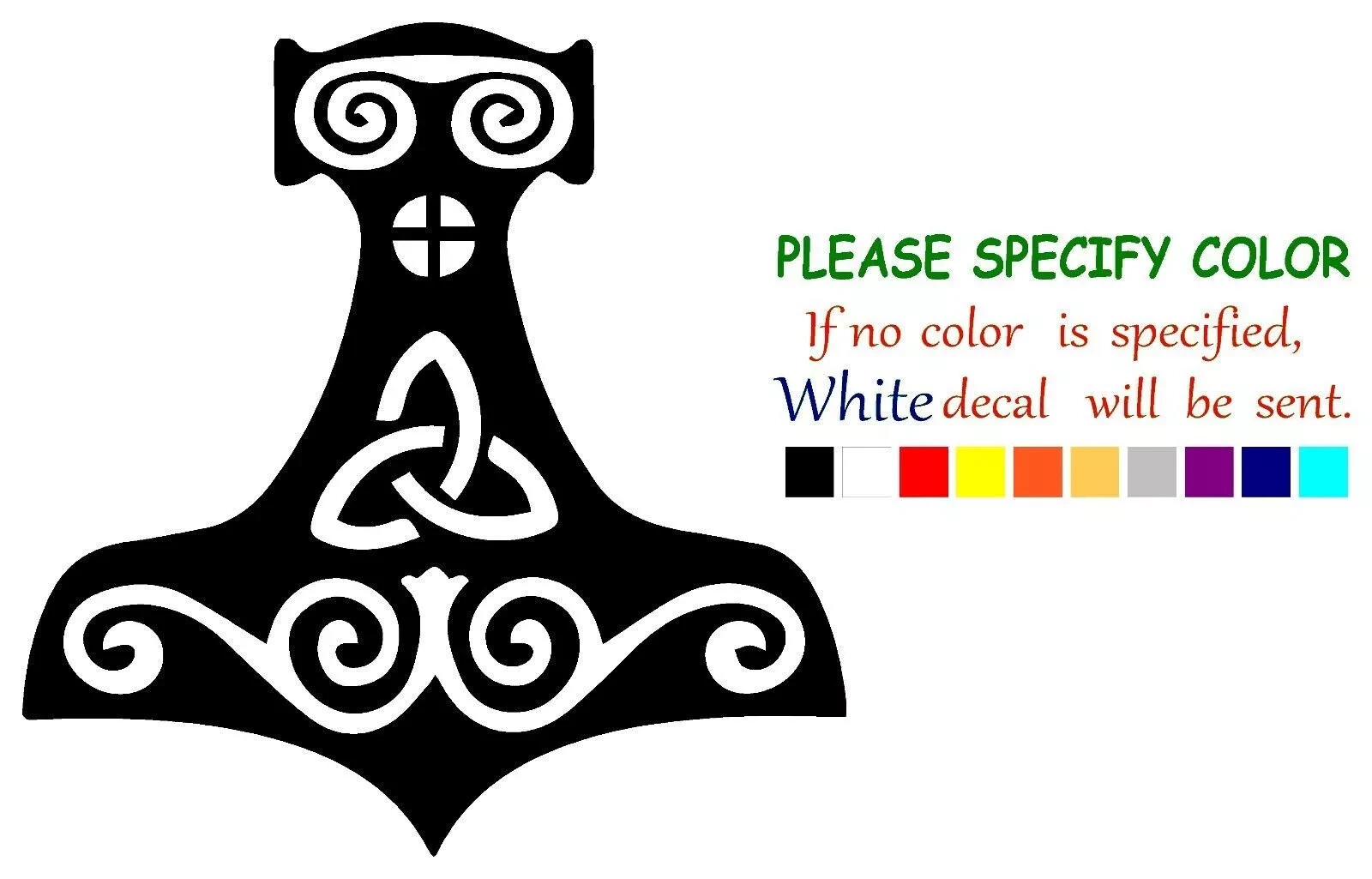 Medieval Asatru norse green Thor's hammer mjolnir viking Decal Car Various sizes