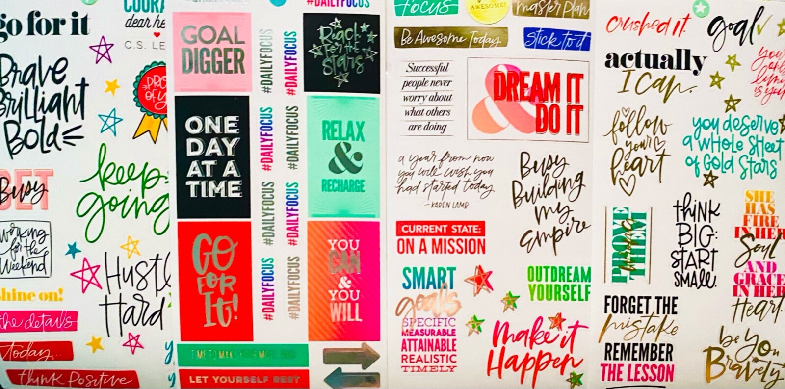 15 Sticker Sheets, Fun Funky Motivational Quotes all Ages, School Rewards Party