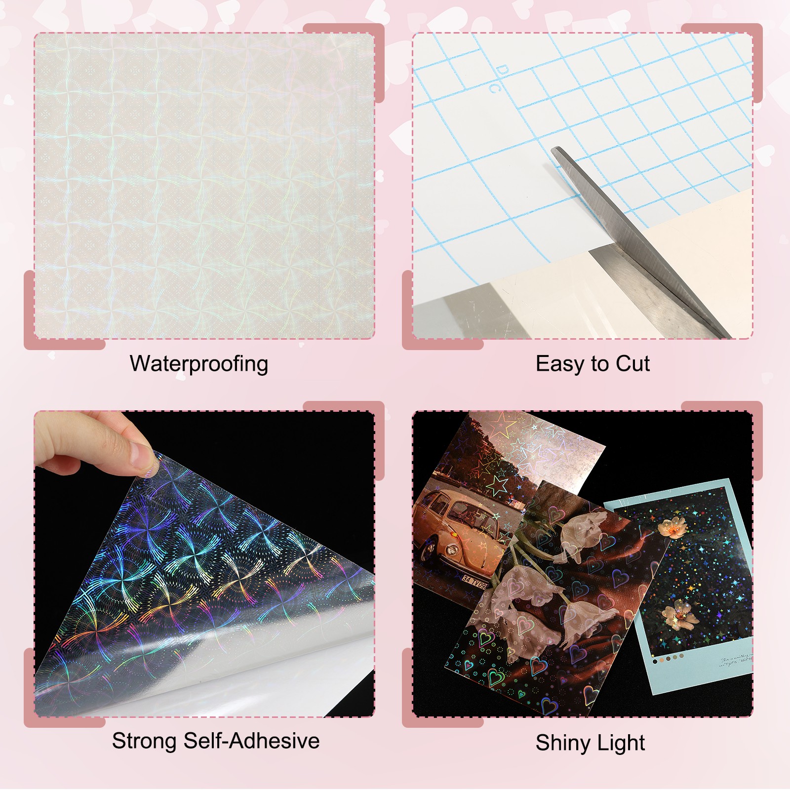 12 Sheets 8.3"x11.7" Holographic Sticker A4 Self-Adhesive Film(Windmill)