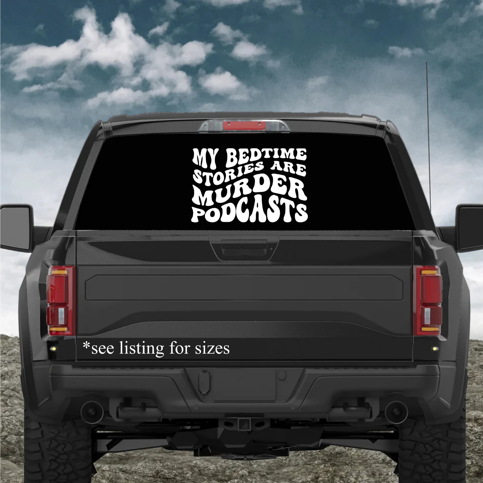True Crime Decal, Murder podcast Sticker, bedtime story funny bumper sticker
