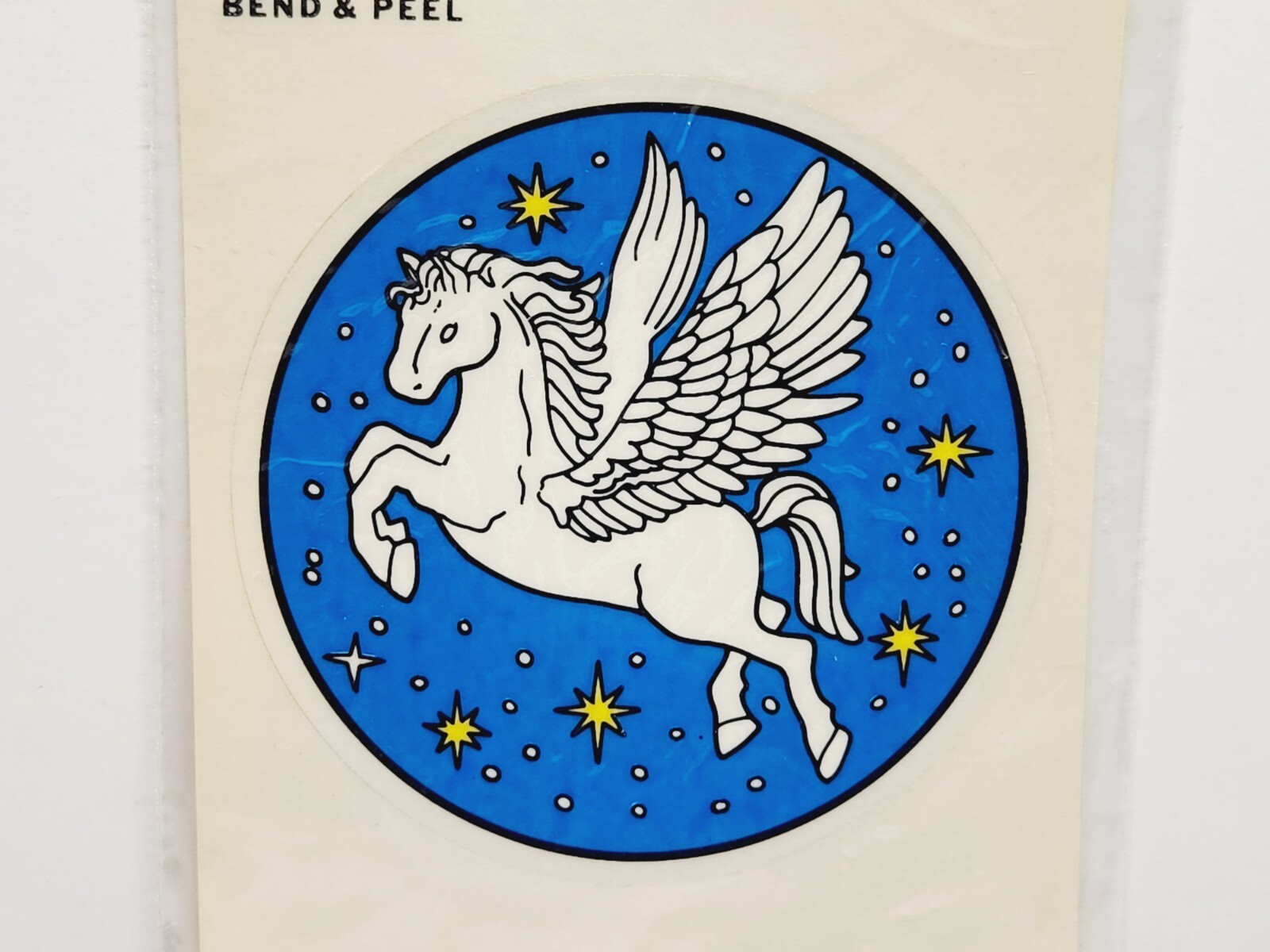 Intant Stained Glass Pegasus 1986 G-73 Decorcal Inc. Horse Unicorn Sticker Decal