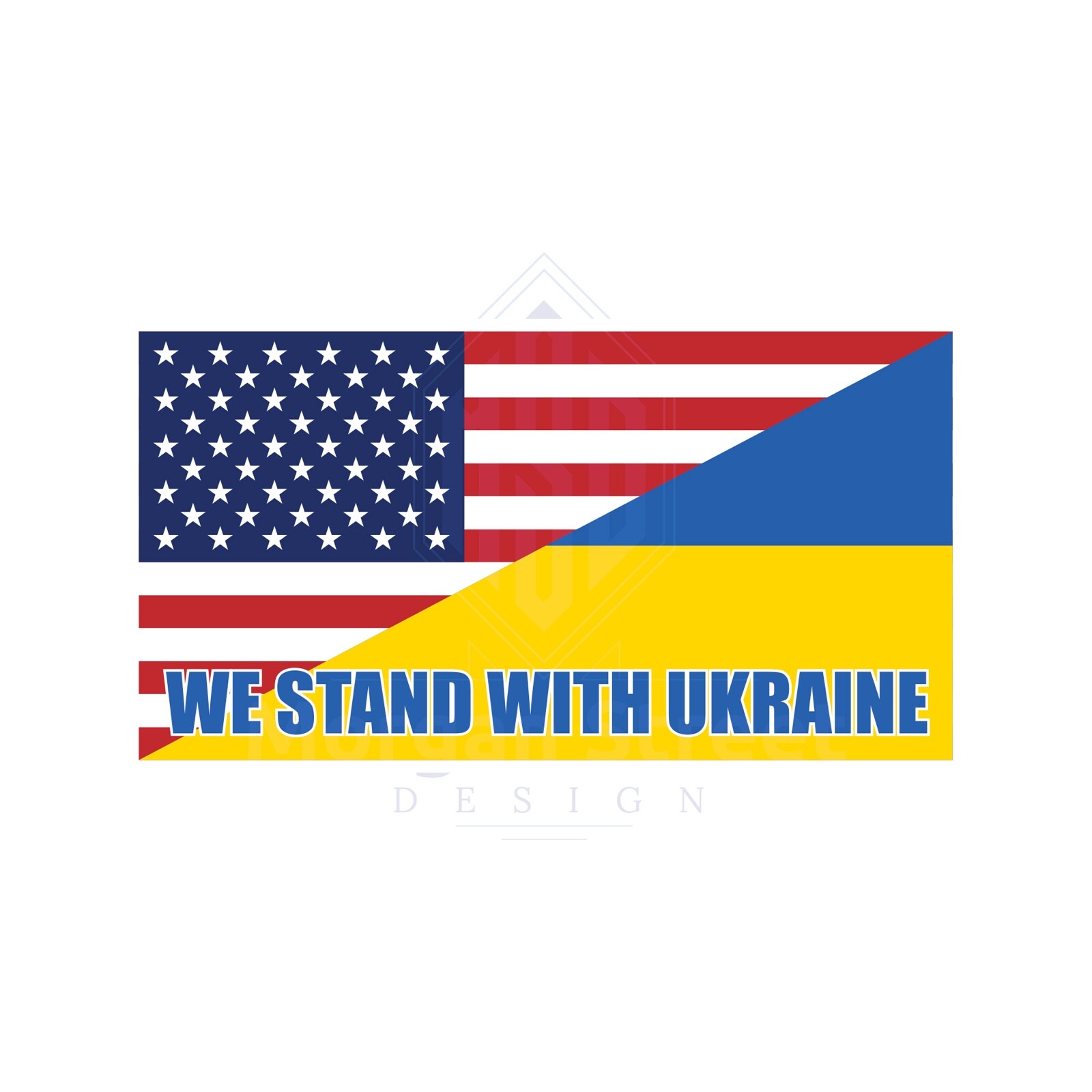 We Stand With Ukraine US Flag Die Cut Sticker Decal Laptop Car Window Bumper
