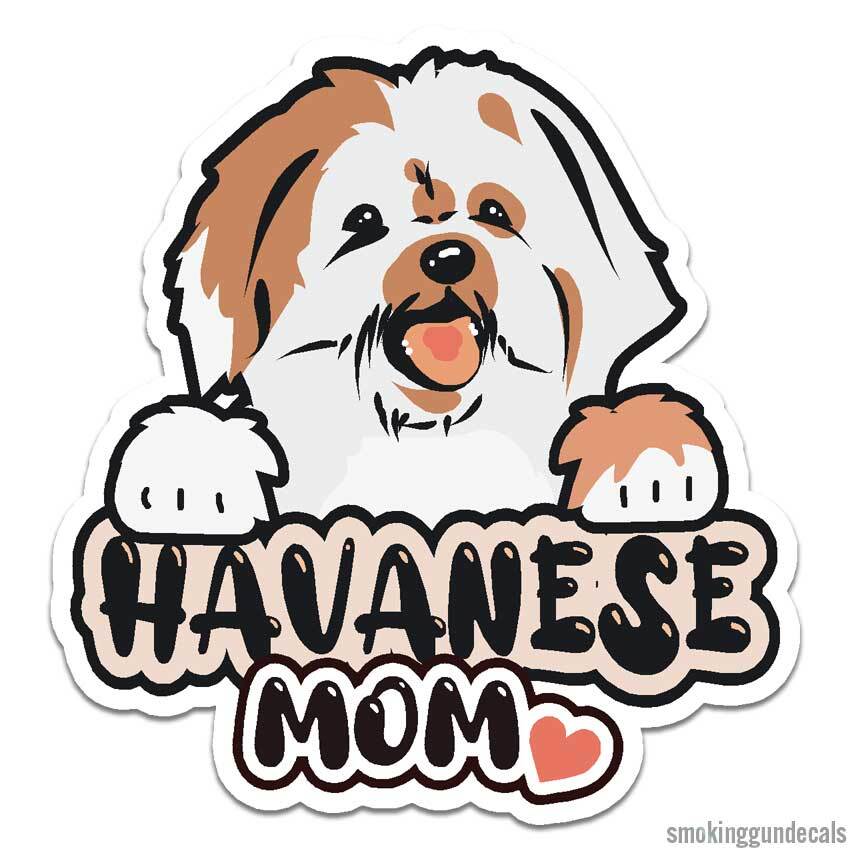 Havanese Mom, Vinyl Decal Sticker, Indoor Outdoor, 3 Sizes, #12308