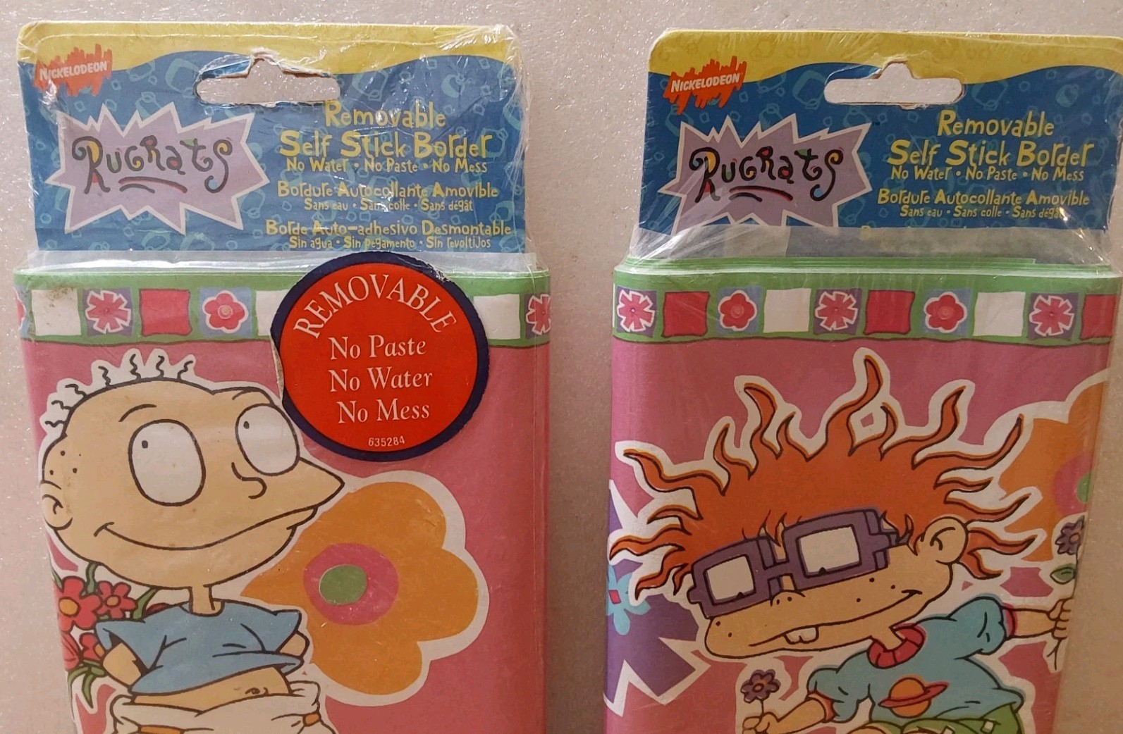Rugrats Removable Self-Sticker Wall Border 90's Kids Nickelodeon 5 Yrds 7" 2 Pk