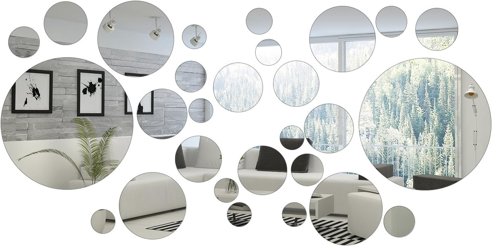 32 Pieces Removable Acrylic Mirror Setting Wall Sticker Decal for Home Living Ro