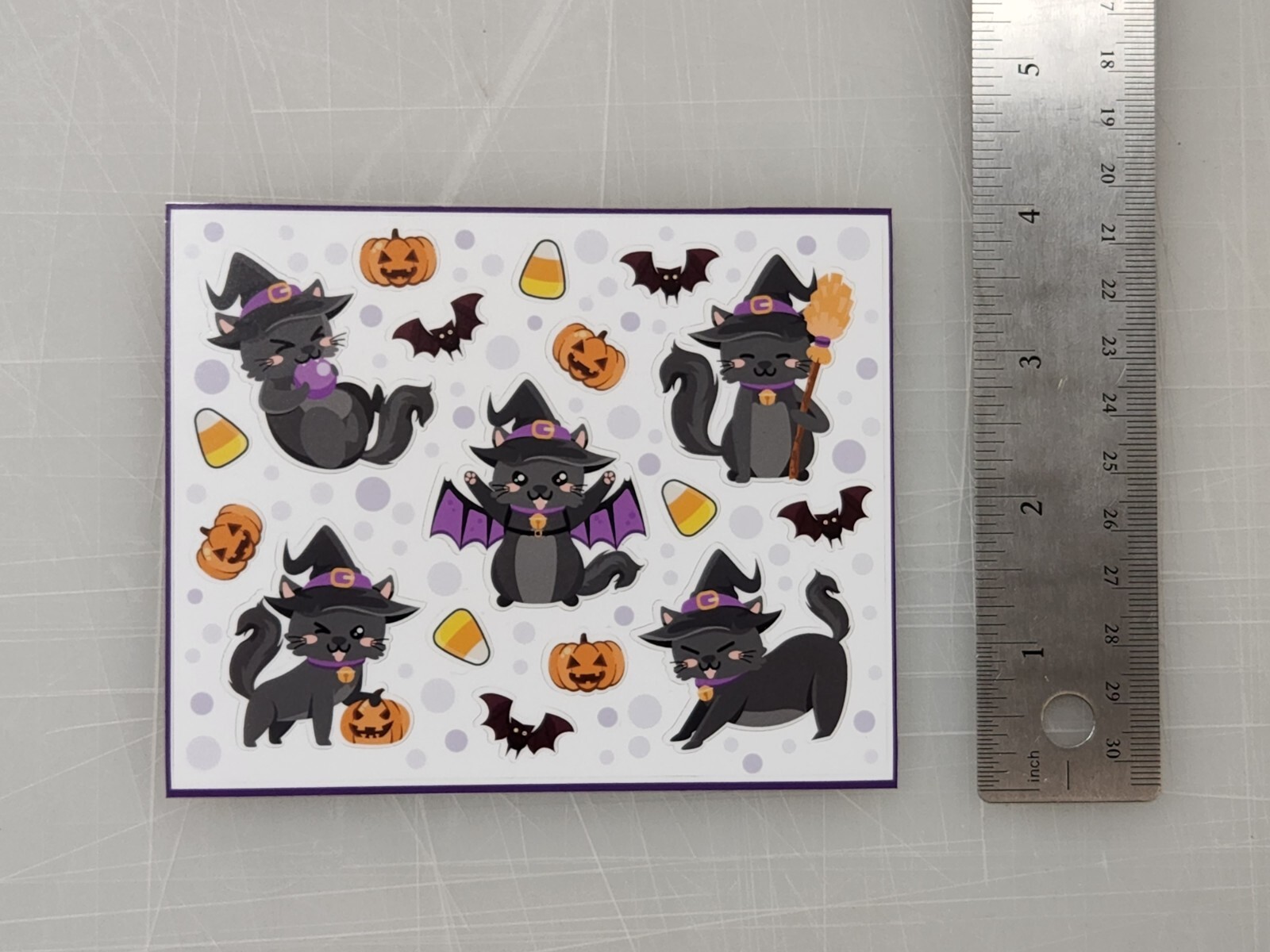 Cute Halloween Cats Sticker Sheet – 4.5in