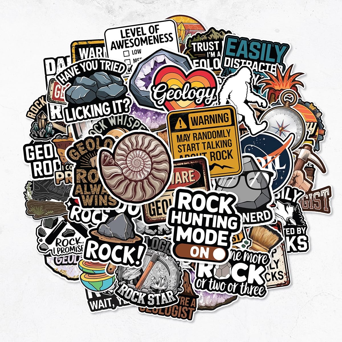 55 PCS Geology Stickers Geology Party Favors & Decorations Waterproof Vinyl Deca