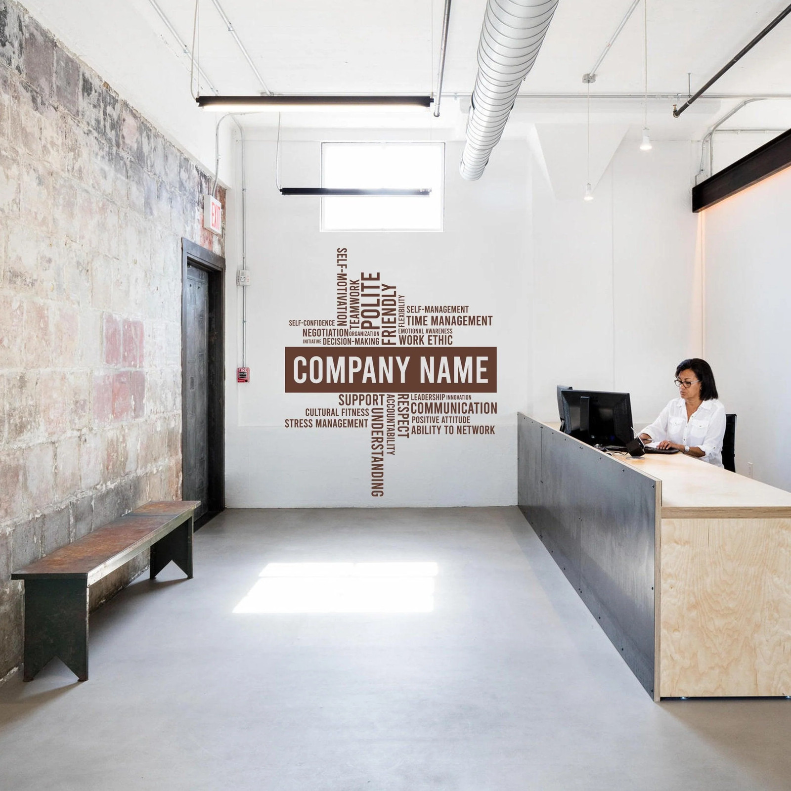 Custom Business Name Vinyl Wall Sticker – Customized Office Letter Sign Decor –
