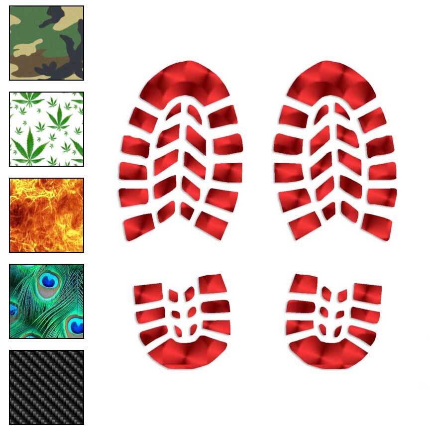 Boot Prints, Vinyl Decal Sticker, 40 Patterns & 3 Sizes, #120