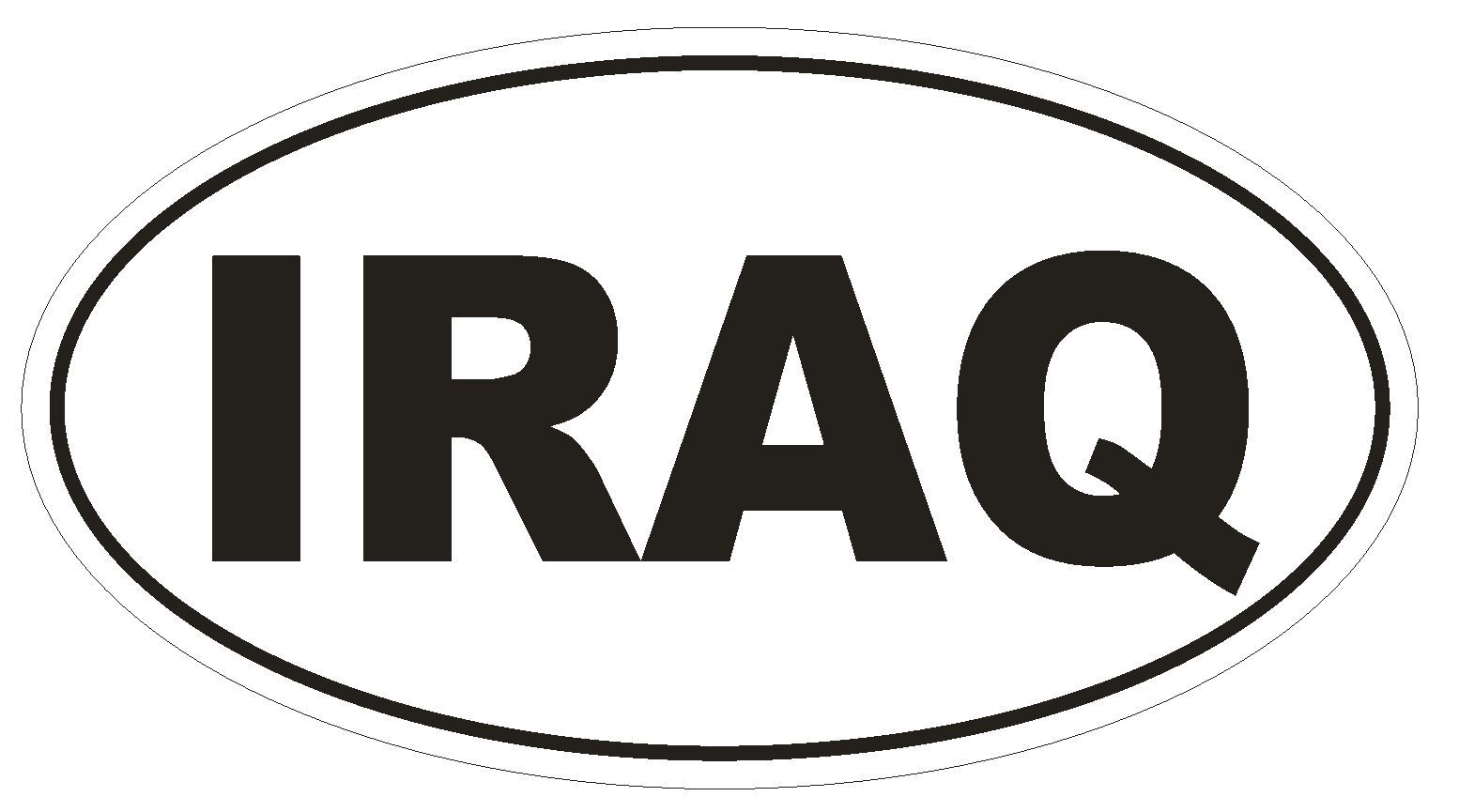IRAQ Oval Bumper Sticker or Helmet Sticker D2130 Country Euro oval