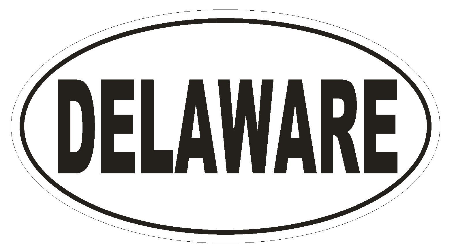 Delaware Oval Bumper Sticker or Helmet Sticker D2324 State Euro Oval
