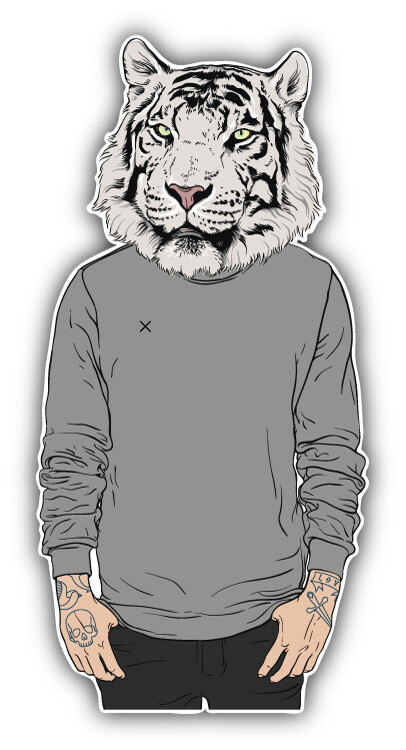 Fashion Tiger Animal Car Bumper Sticker Decal