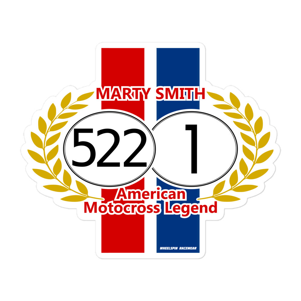 Marty Smith 522-1 MX Legend Tribute Motocross Stickers (3 sizes)