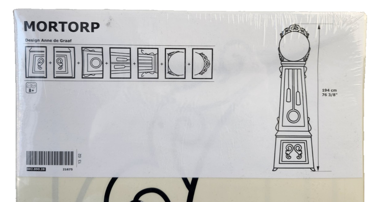 IKEA Mortorp Grandfather Clock Wall Decal Decor Anne de Graffe 76" 002.090.28