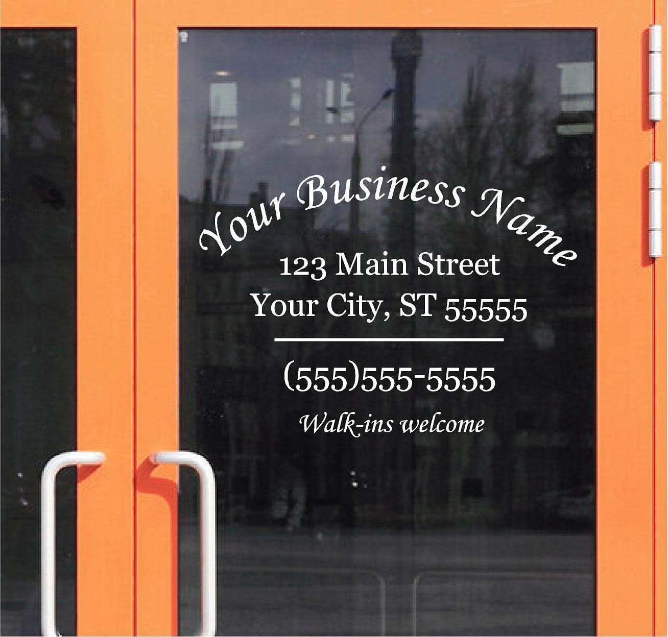 Commercial Business Store Address Custom Glass Door Window Decal Sticker Sign