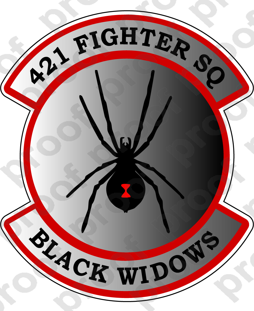 STICKER USAF 421ST FIGHTER SQUADRON BLACK WIDOW