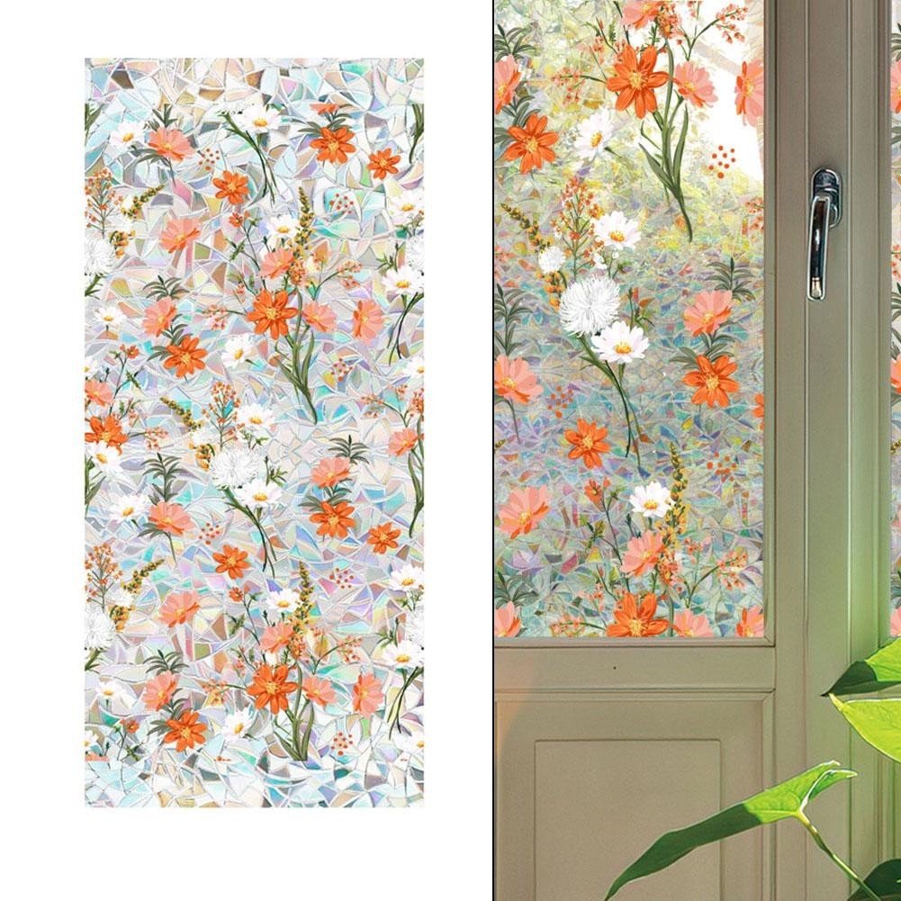 Static Window Film 1M2M For Rainbow Design PVC for Vibrant Glass Decoration