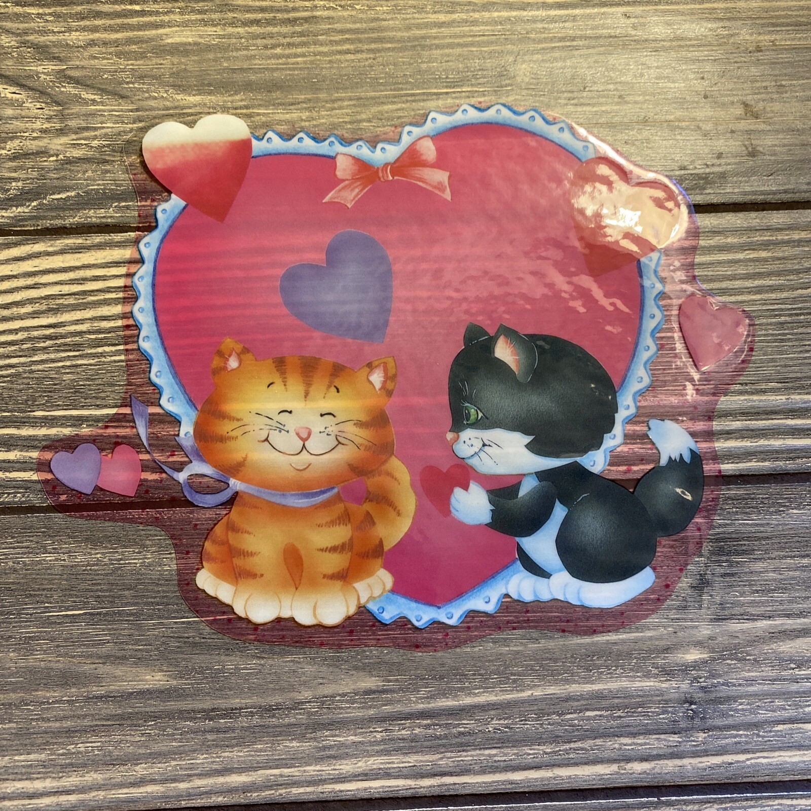 Vinyl Decal Static Cling Window Decoration Lot of 7 Valentines Day Kittens Heart