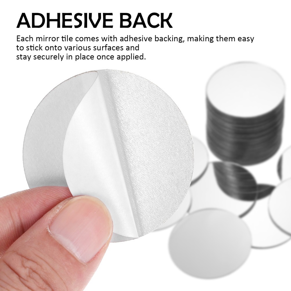 60 Pcs Acrylic Mirror Tiles Small Round Circular Mosaic Pieces for Crafts