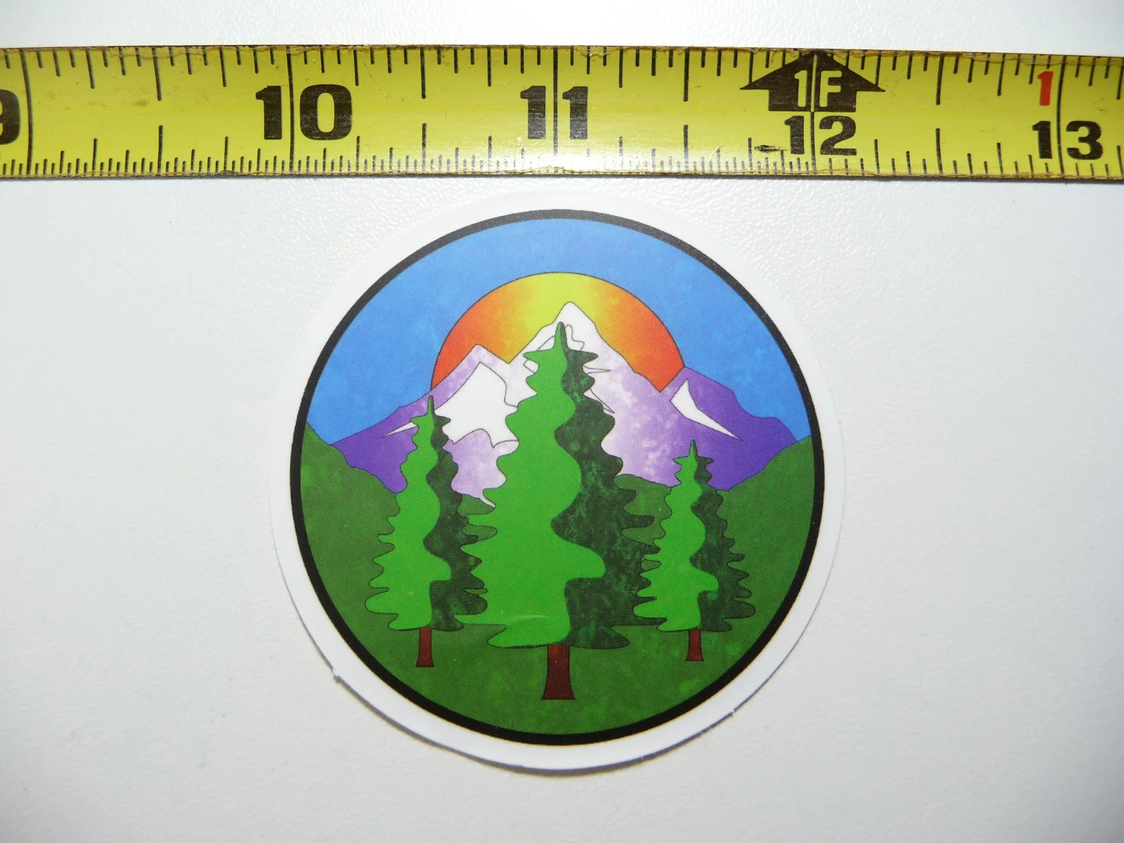 SUN MOUNTAINS TREES SMALL STICKER DECAL HIKING CAMPING WOODS NATURE HIKE