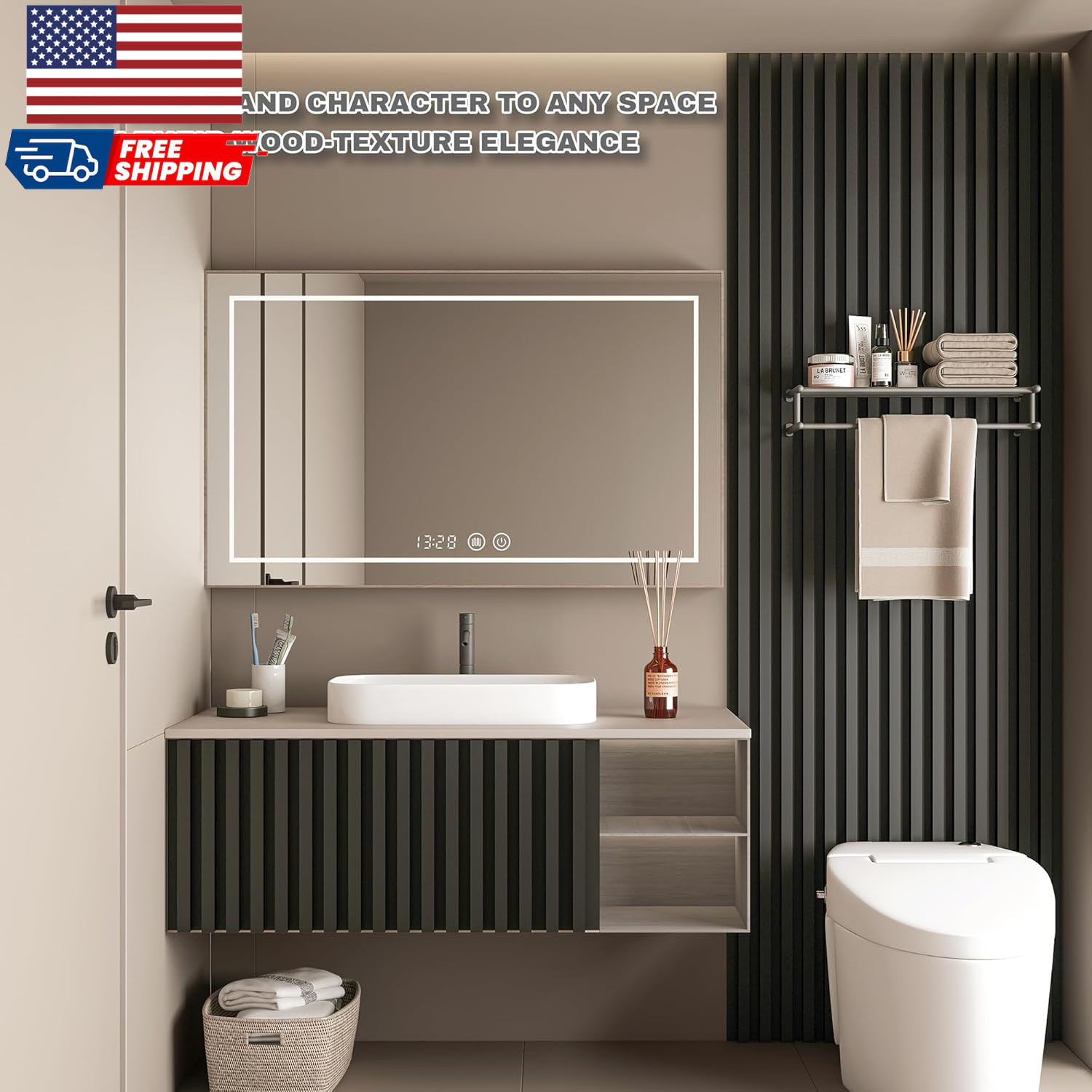 Black Wall Panels for Interior Walldecor Accent Wallpanels for Bedroom Livingroo
