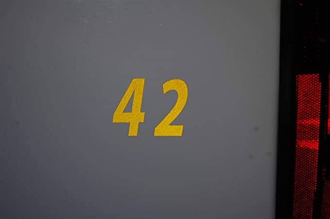 0-9 Reflective Numbers Yellow Sticker Vinyl Decals CHOOSE 1"-12" Set Of 40 (RV1)