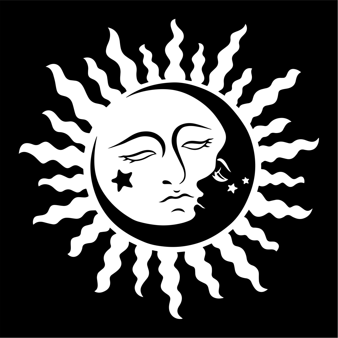 Sun Moon Star Decal Sticker Car SUV Truck Laptop Tablet Bumper Motorhome Trailer