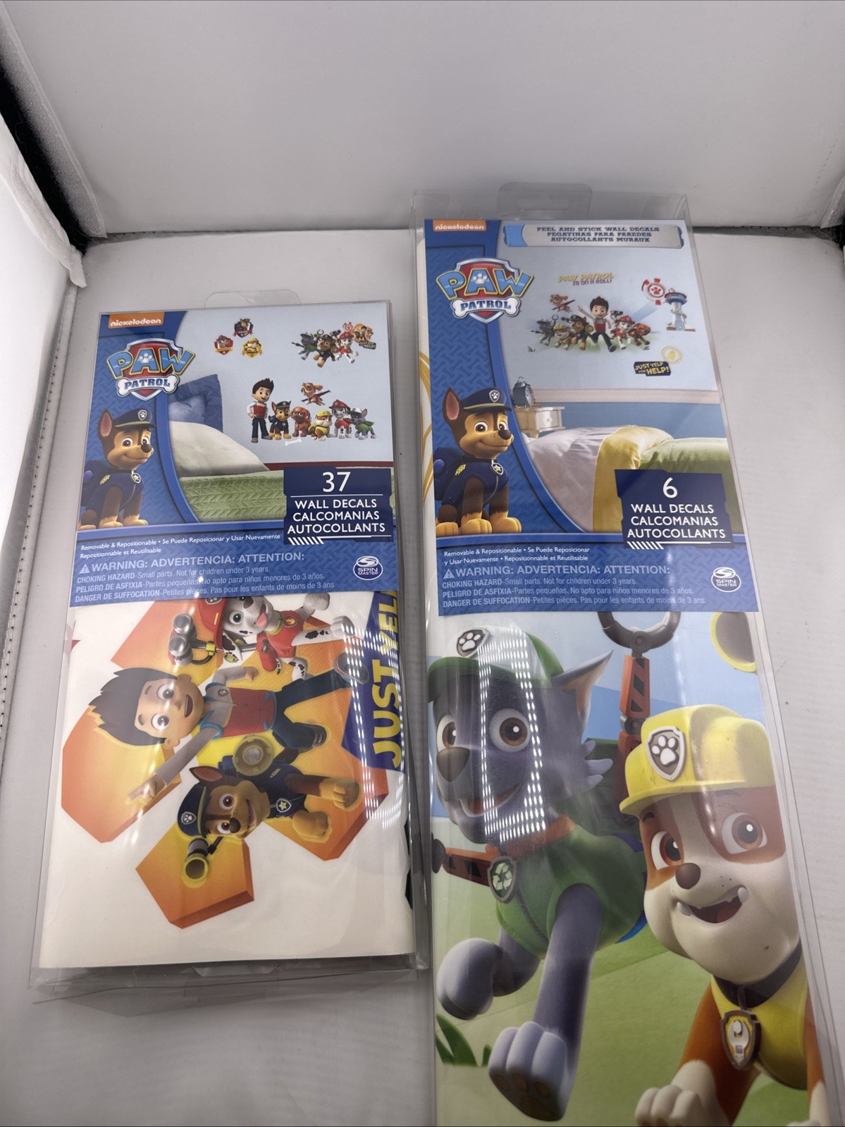 2 Packs New & Sealed Paw Patrol Wall Decals 37 2015 & 6 2014 Peel And Stick