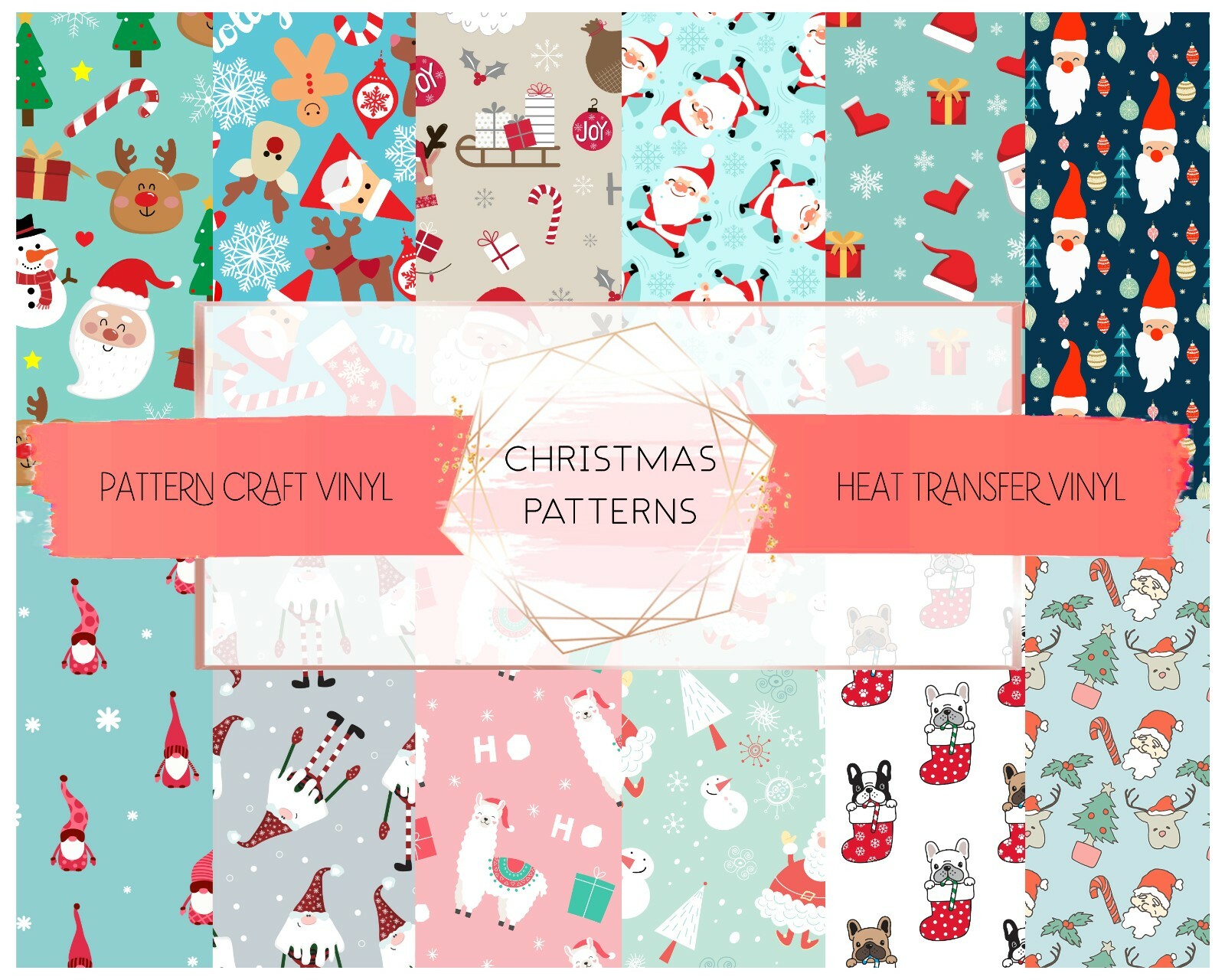 Adorable Christmas Pattern HTV & Adhesive Craft Vinyl – Siser | Oracal