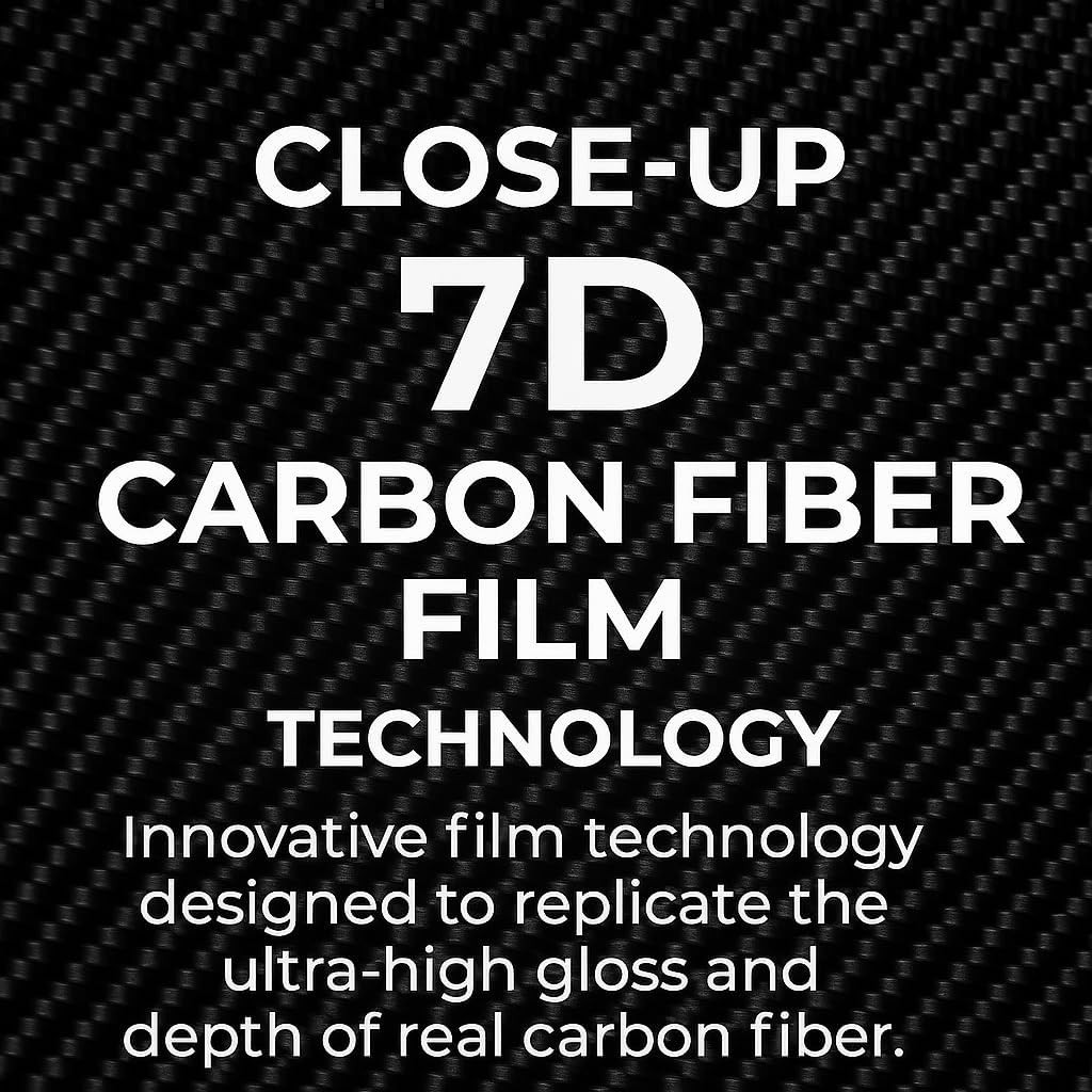 7D Super Glossy Black Carbon Fiber Vinyl Wrap – Anti-Wrinkle, Air Release Automo
