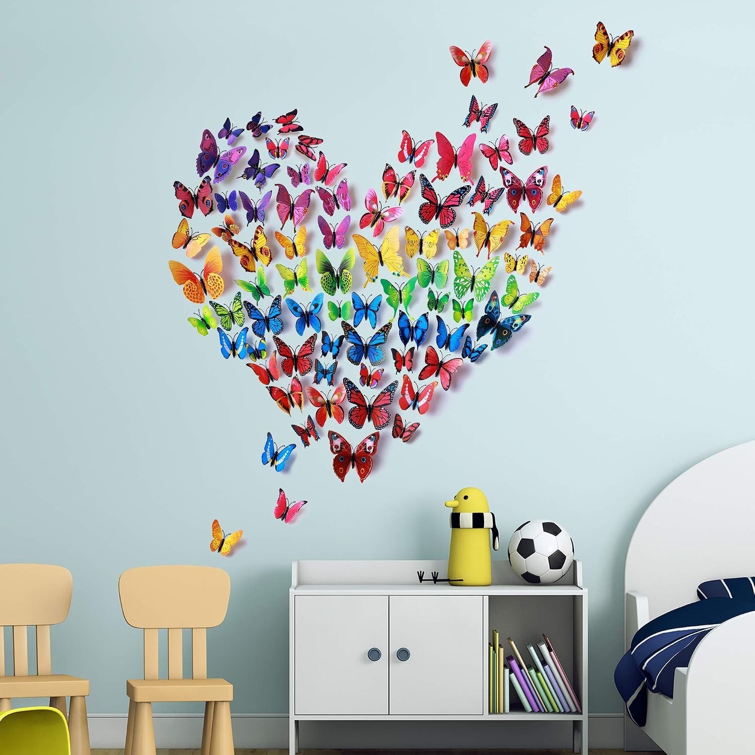 Amaonm 72 Pcs 3D Butterfly Wall Stickers Colorful Butterflies Wall Decor DIY …