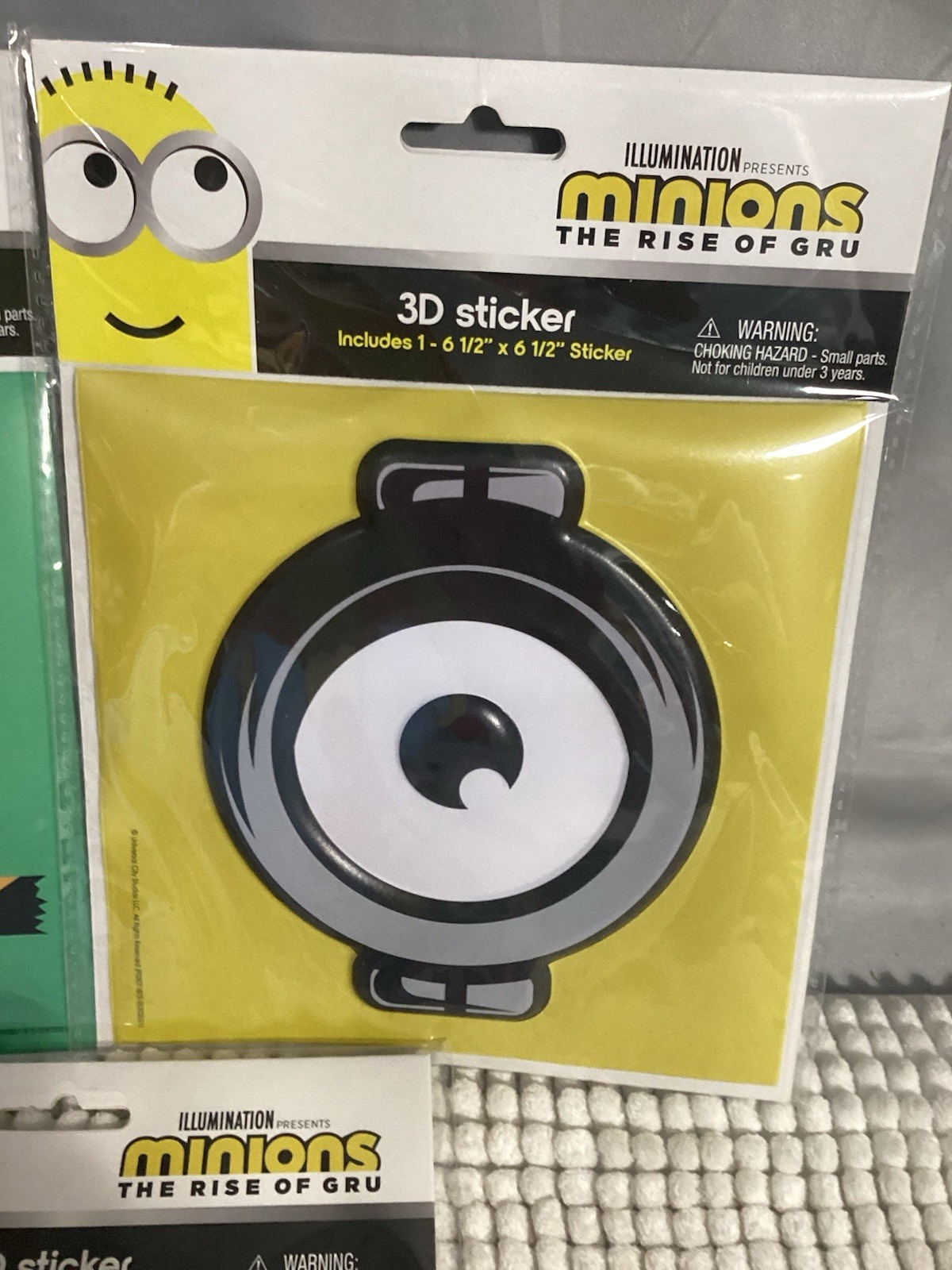 Minions Illumination The Rise Of Gru XL 3D Sticker Set New Sealed 6.5 x 6.5” Ea